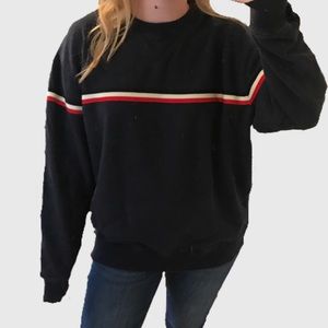 Brandy Melville Oversized Blue Red Stripe Sweater